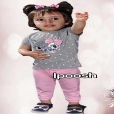 تیشرت و ساپورت دخترانه طوسی صورتی